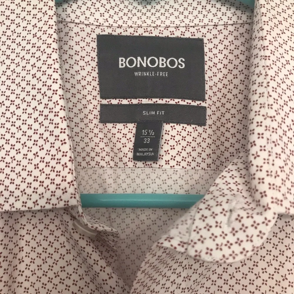 Men’s Bonobos Slim Fit 100% Cotton Shirt - Size 15.5 / 33 - Picture 3 of 7